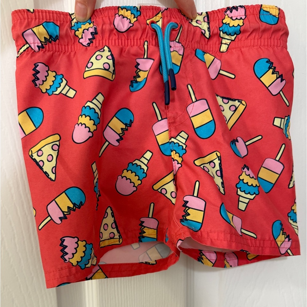 Cat and Jack Pizza Ice Cream Swim 18 months red and pink
